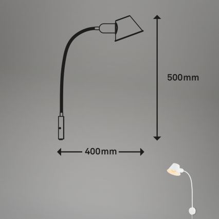 Briloner 2089-016 - Flexible Wandleuchte BRELLO 1xE27/10W/230V weiß