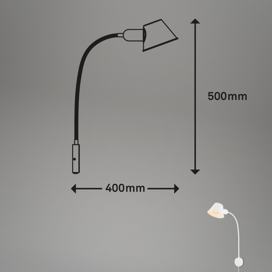 Briloner 2089-016 - Flexible Wandleuchte BRELLO 1xE27/10W/230V weiß