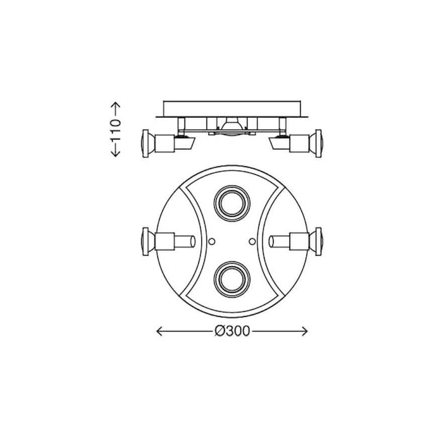 Briloner 2159-048LM - LED-Strahler SPLASH 4xGU10/3W/230V