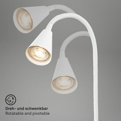 Briloner 2175-016 - Flexible Wandleuchte mit USB-Anschluss 1xGU10/10W/230V weiß
