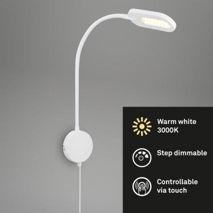 Briloner 2177016 - LED Dimmbar Wand- flexible Leuchte LED/6W/230V weiß