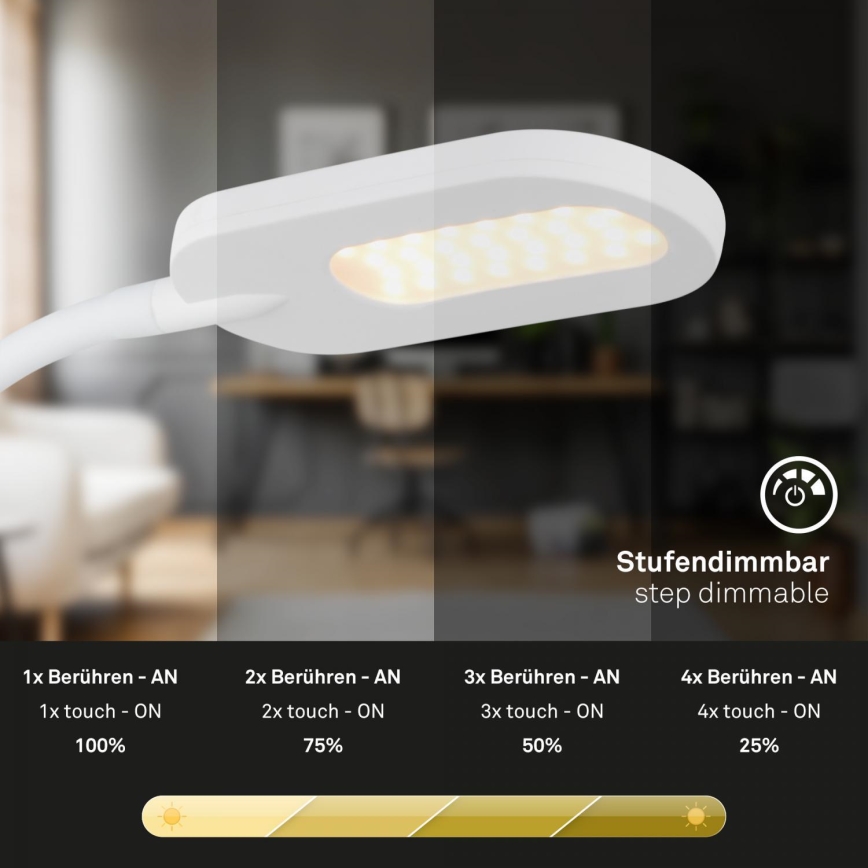 Briloner 2177016 - LED Dimmbar Wand- flexible Leuchte LED/6W/230V weiß