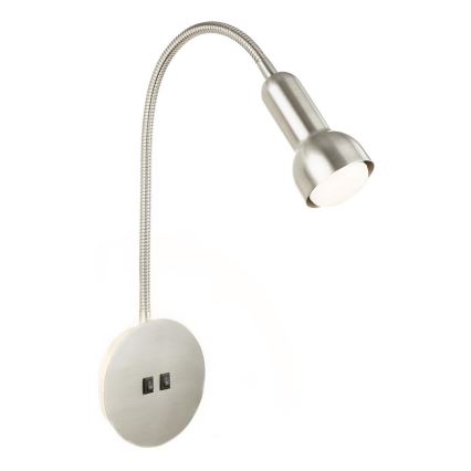 Briloner 2178012 - LED Flexible Wandleuchte 1xE14/10W/230V + LED/3W matt Chrom