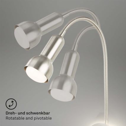 Briloner 2178012 - LED Flexible Wandleuchte 1xE14/10W/230V + LED/3W matt Chrom