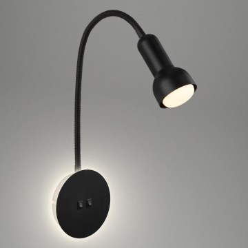 Briloner 2178015 - Flexible LED-Wandleuchte 1xE14/10W/230V + LED/3W schwarz