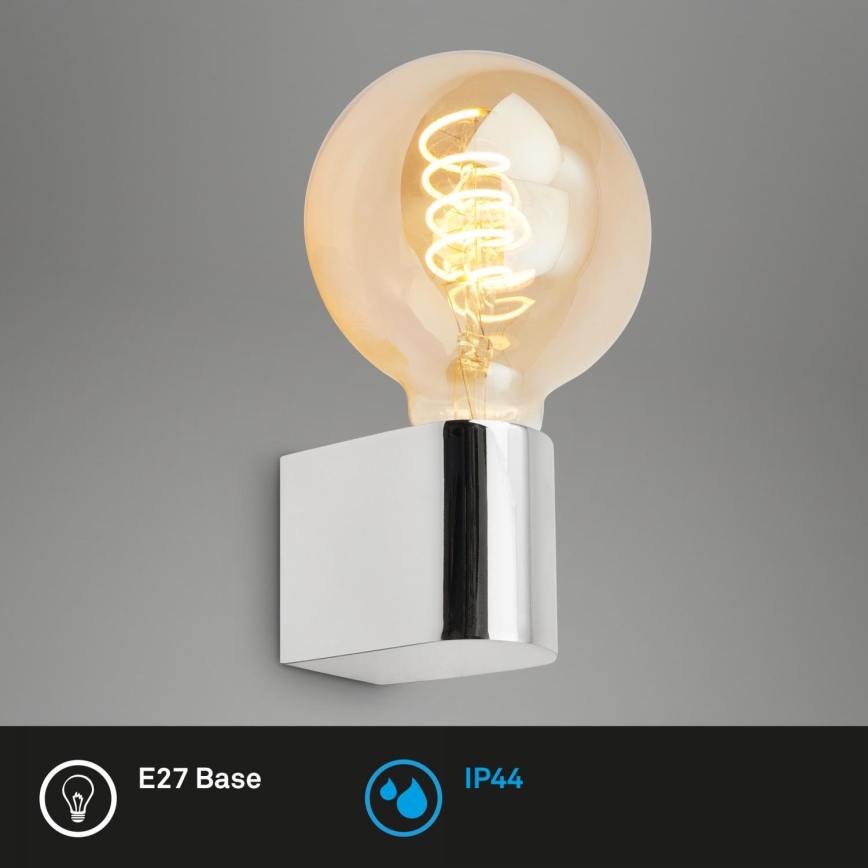 Briloner 2182-018 - Badezimmer-Wandleuchte DONGA 1xE27/10W/230V IP44 glänzender Chrom