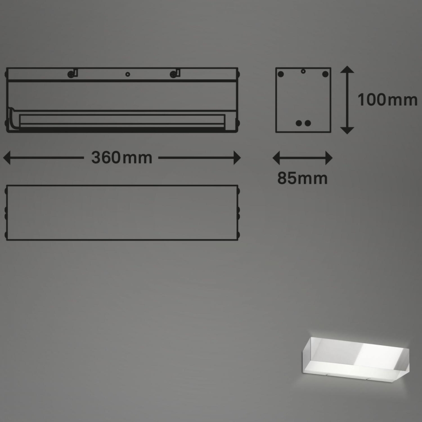 Briloner 2204-018 - LED-Outdoor-Wandleuchte LED/8W/230V IP44 glänzendes Chrom