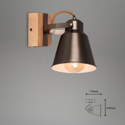 Briloner 2406-014 - Wandstrahler RETRO 1xE27/40W/230V braun