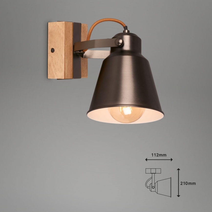 Briloner 2406-014 - Wandstrahler RETRO 1xE27/40W/230V braun