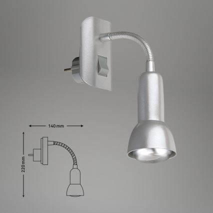 Briloner 2739-014P - LED-Steckdosenleuchte 1xE14/25W/230V