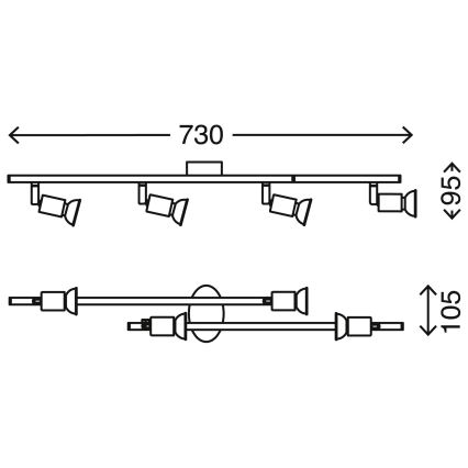Briloner 2767-042 - LED Spotlight SIMPLE 4xGU10/3W/230V