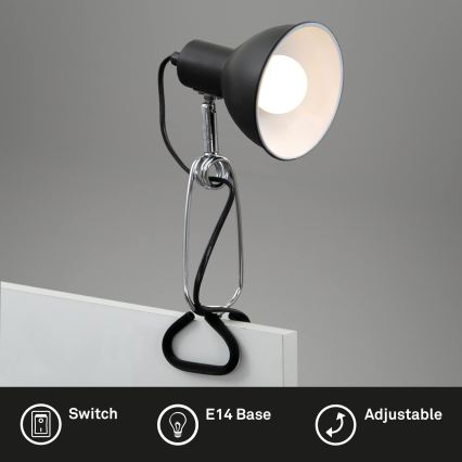 Briloner 2790-015 - Clip-Lampe FIX 1xE14/8W/230V schwarz/Chrom glänzend