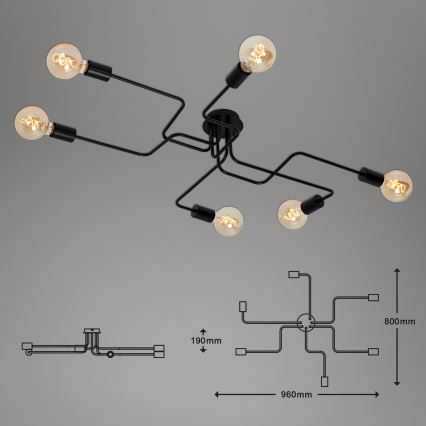 Briloner 2887-065 - Aufbauleuchte FARETTO 6xE27/60W/230V