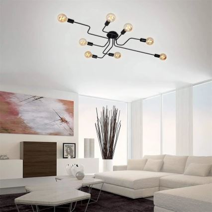Briloner 2888-085 - Anbauleuchte FARETTO 8xE27/60W/230V schwarz