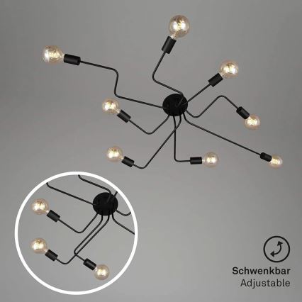 Briloner 2888-085 - Anbauleuchte FARETTO 8xE27/60W/230V schwarz