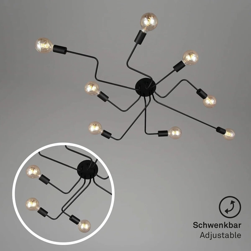Briloner 2888-085 - Anbauleuchte FARETTO 8xE27/60W/230V schwarz