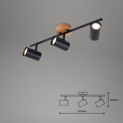 Briloner 2920-035 - Strahler SPOTLIGHT 3xGU10/35W/230V schwarz