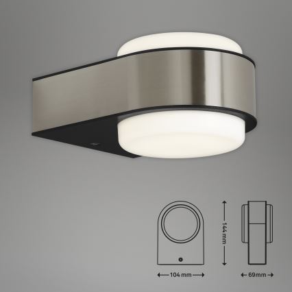 Briloner 3035-012 - LED-Outdoor-Wandleuchte HANAU LED/6,5W/230V IP44 matt Chrom