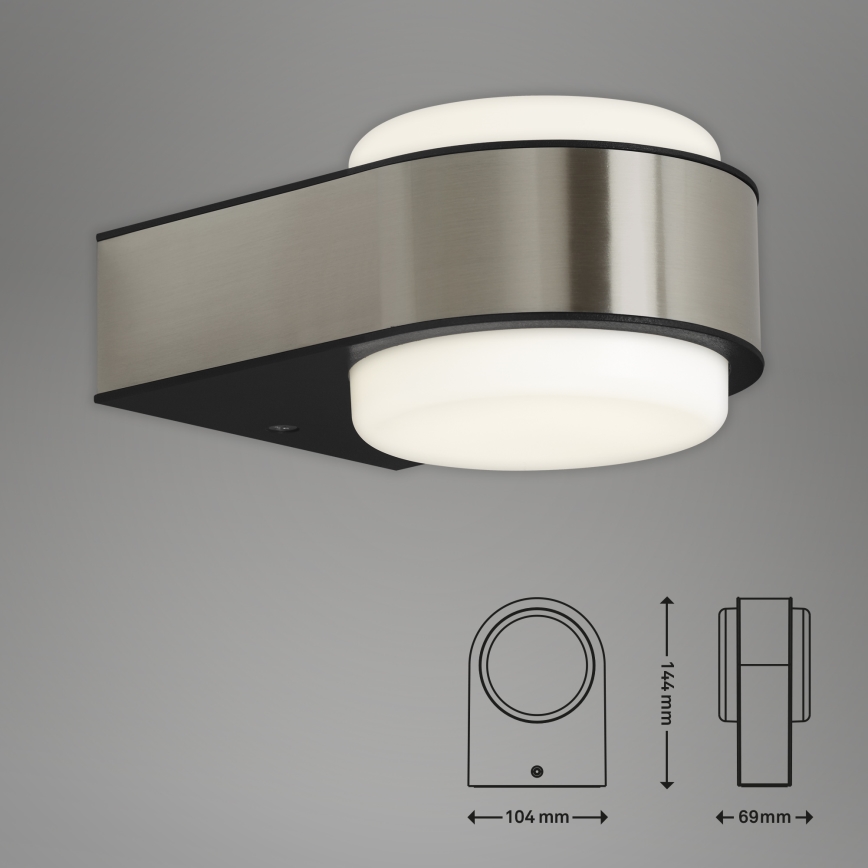 Briloner 3035-012 - LED-Outdoor-Wandleuchte HANAU LED/6,5W/230V IP44 matt Chrom