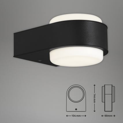 Briloner 3035-015 - LED Außenwandleuchte HANAU LED/6,5W/230V IP44 schwarz