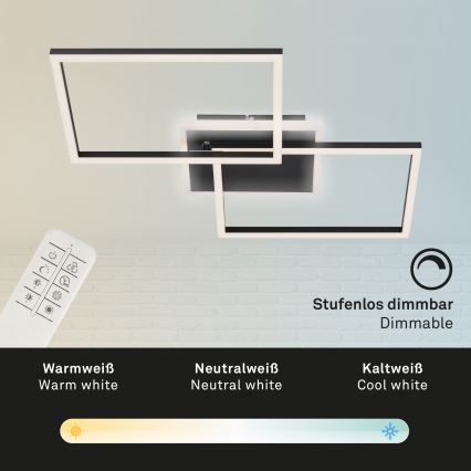 Briloner 3049-015 - Dimmbare LED-Deckenleuchte FRAME LED/40W/230V + Fernbedienung