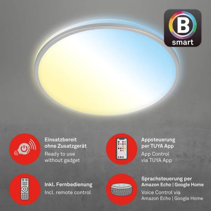 Briloner 3065-014 - LED-dimmbare Deckenleuchte IVY LED/42W/230V Wi-Fi Tuya Ø 49 cm + Fernbedienung