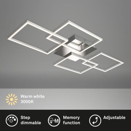 Briloner 3091-018 - Dimmbare LED-Deckenleuchte FRAME LED/30W/230V glänzendes Chrom