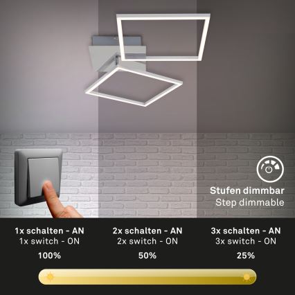 Briloner 3182-018 - Dimmbare LED-Deckenleuchte FRAME 2xLED/15,5W/230V