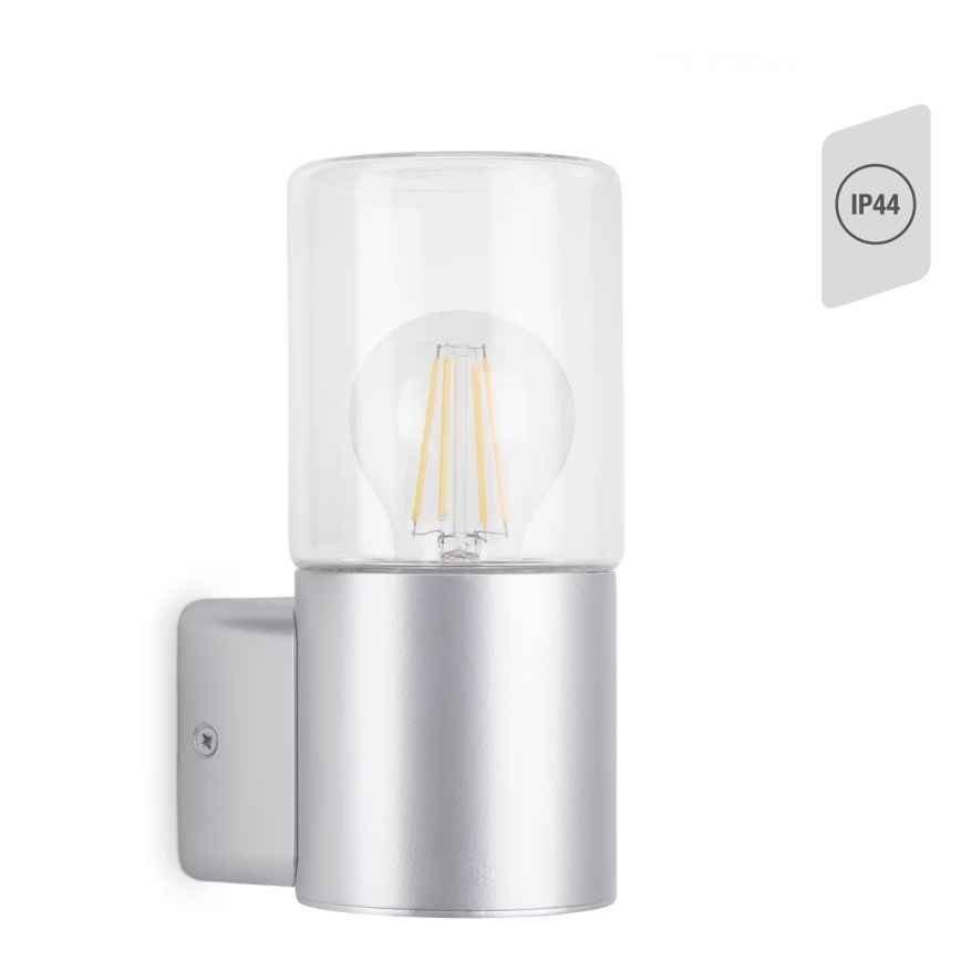 Briloner 320504TF - Outdoor-Wandleuchte 1xE27/12W/230V IP44 silbern