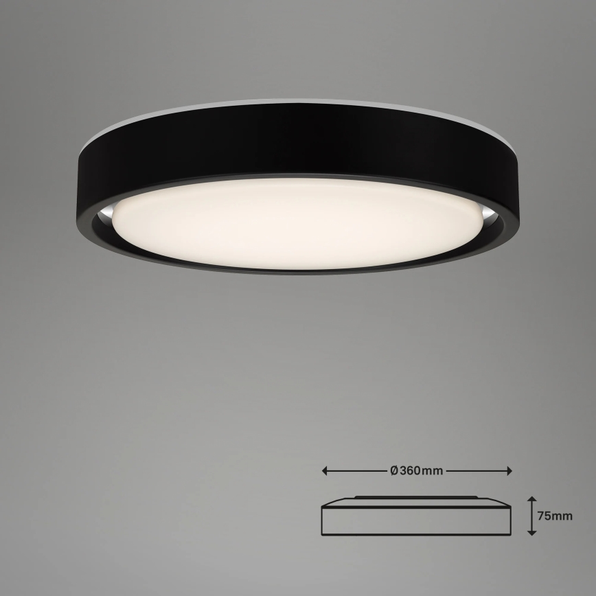 Briloner 3227-015 - Dimmbare LED-RGB-Deckenleuchte mit Sensor TALENA LED/24W/230V schwarz + Fernbedienung