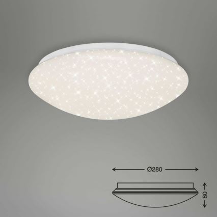 Briloner 3373-016 - STARRY dimmbare LED-Deckenleuchte LED/15W/230V 3000-6500K Ø 28 cm weiß, inkl. Fernbedienung