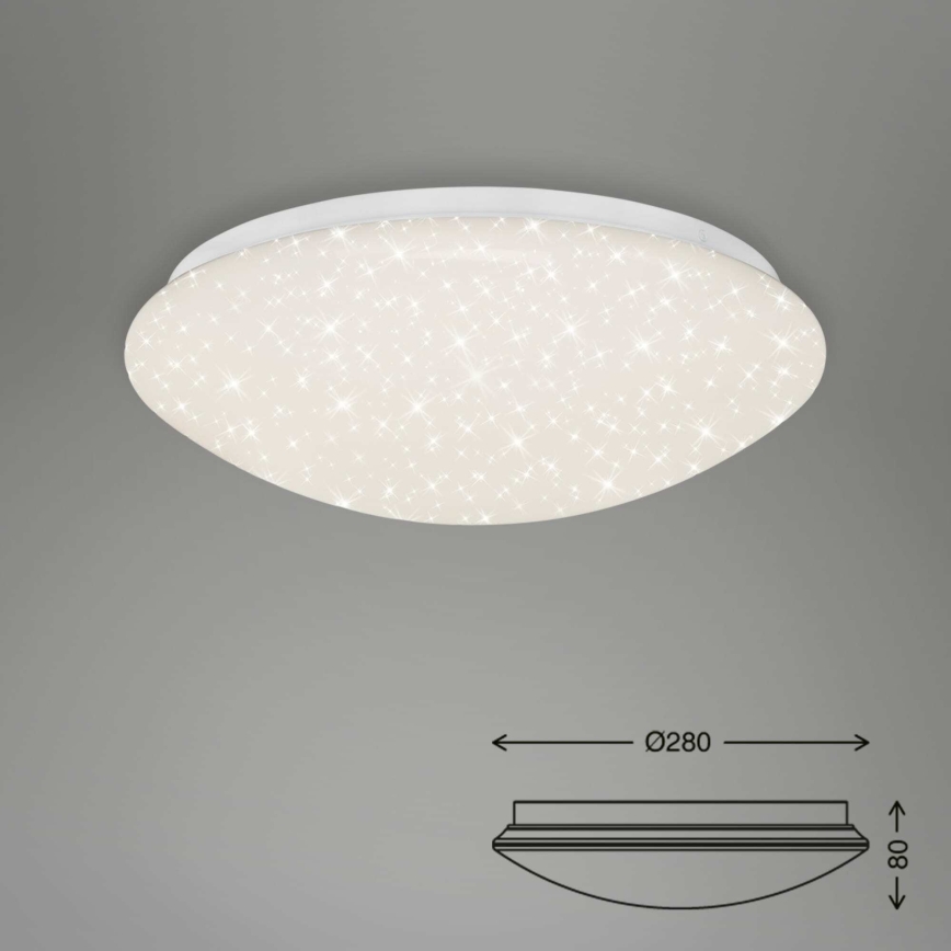 Briloner 3373-016 - STARRY dimmbare LED-Deckenleuchte LED/15W/230V 3000-6500K Ø 28 cm weiß, inkl. Fernbedienung