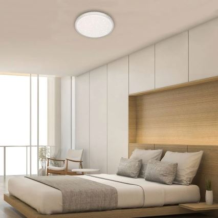 Briloner 3412-016 - Dimmbare LED-Deckenleuchte STAR SKY LED/24W/230V 3000/4000/6000K Ø 39 cm + Fernbedienung