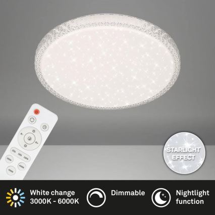 Briloner 3412-016 - Dimmbare LED-Deckenleuchte STAR SKY LED/24W/230V 3000/4000/6000K Ø 39 cm + Fernbedienung