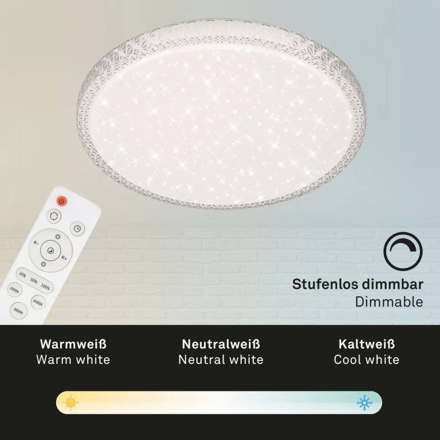 Briloner 3412-016 - Dimmbare LED-Deckenleuchte STAR SKY LED/24W/230V 3000/4000/6000K Ø 39 cm + Fernbedienung