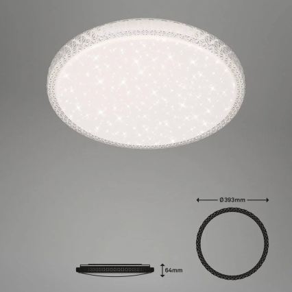 Briloner 3412-016 - Dimmbare LED-Deckenleuchte STAR SKY LED/24W/230V 3000/4000/6000K Ø 39 cm + Fernbedienung