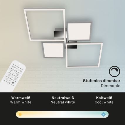 Briloner 3530-018 - Dimmbare LED-Aufbauleuchte FRAME LED/40W/230V 3000-6500K + Fernbedienung