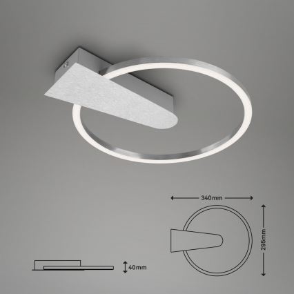 Briloner 3542-018 - Dimmbare LED-Deckenleuchte NICO LED/12W/230V matt Chrom