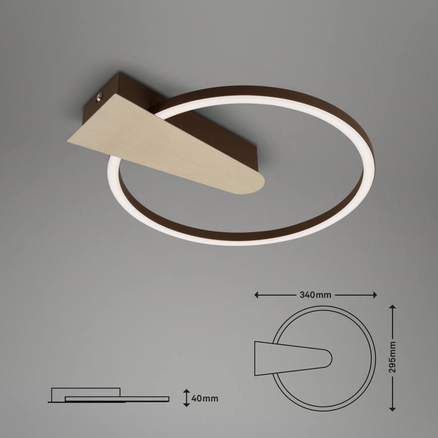 Briloner 3542017 - Dimmbare LED-Deckenleuchte NICO LED/12W/230V golden