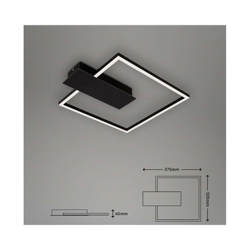 Briloner 3544-015 - Dimmbare LED-Deckenleuchte NICO LED/12W/230V schwarz