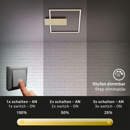 Briloner 3544-017 - Dimmbare LED-Deckenleuchte NICO LED/12W/230V golden
