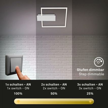 Briloner 3544-018 - Dimmbare LED-Deckenleuchte NICO LED/12W/230V matt Chrom