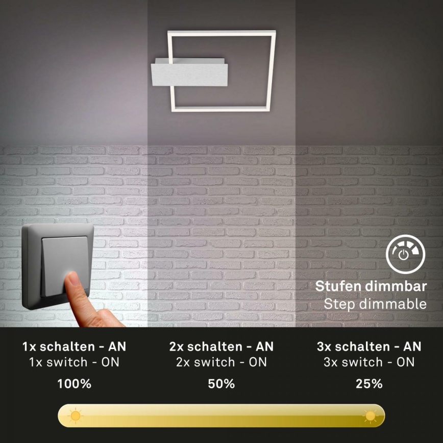 Briloner 3544-018 - Dimmbare LED-Deckenleuchte NICO LED/12W/230V matt Chrom