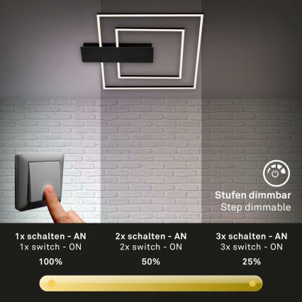 Briloner 3545-015 - Dimmbare LED-Deckenleuchte NICO LED/25W/230V schwarz