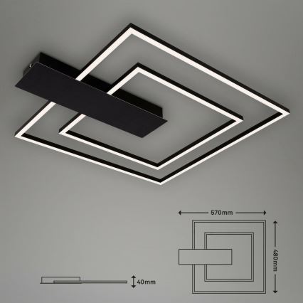 Briloner 3545-015 - Dimmbare LED-Deckenleuchte NICO LED/25W/230V schwarz
