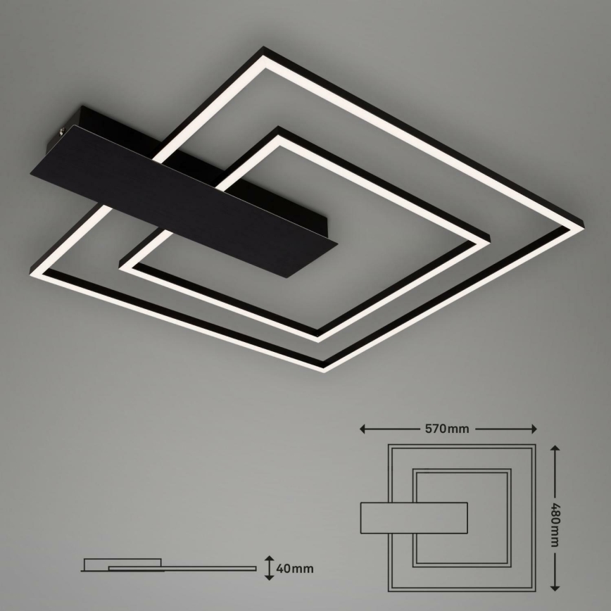 Briloner 3545-015 - Dimmbare LED-Deckenleuchte NICO LED/25W/230V schwarz
