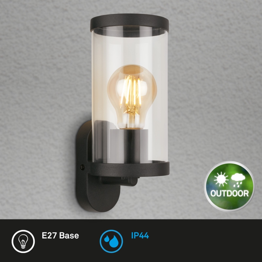 Briloner 3600-015 - Outdoor-Wandleuchte KAIRO 1xE27/12W/230V IP44 schwarz