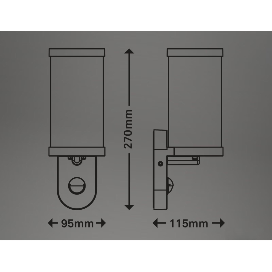 Briloner 3628-016 - Außenwandleuchte mit Sensor KAIRO 1xE27/12W/230V IP44 Weiß