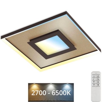 Briloner 3641-017 - Dimmbare LED-Deckenleuchte FRAME LED/30W/230V 2700-6500K golden + Fernbedienung