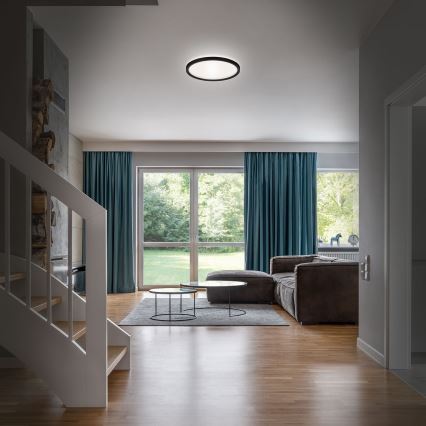 Briloner 3642-415 - LED-Deckenleuchte für das Badezimmer SLIM LED/19W/230V d 29 cm IP44 schwarz